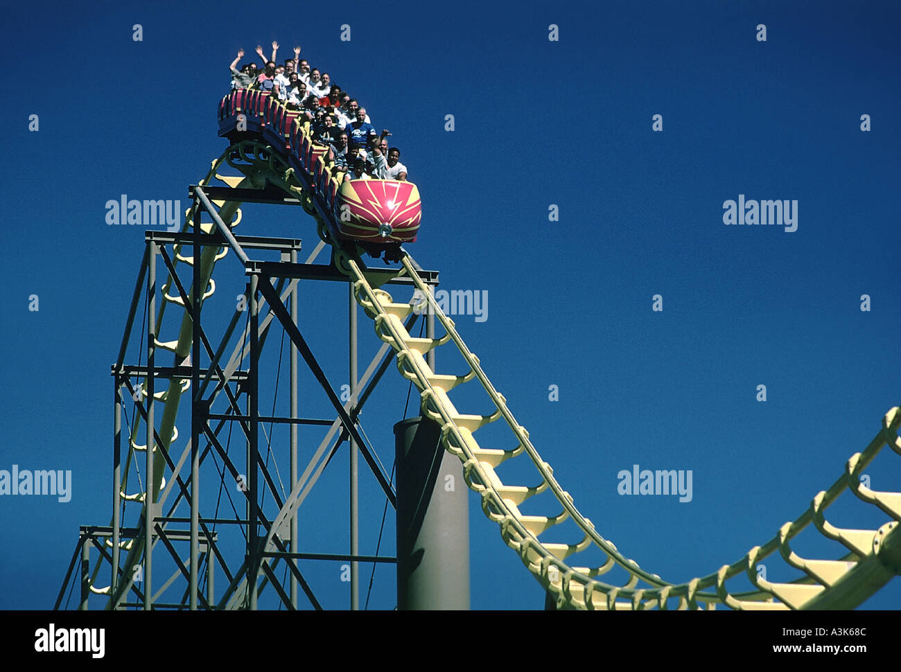 Roller coaster ride peaks and valleys Stock Photo Alamy
