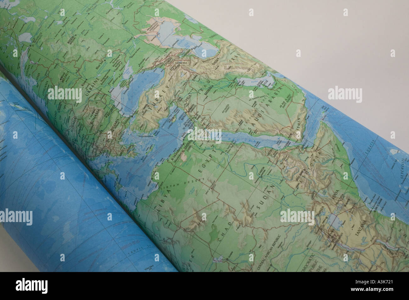 World Map Rolled Up Scroll High Resolution Stock Photography and Images ...