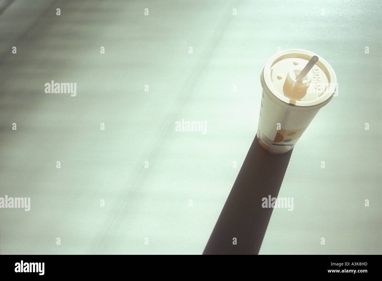 Disposable paper drink cup lid and straw Stock Photo Alamy