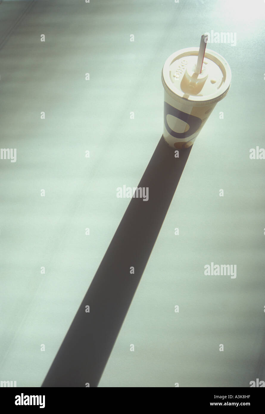 Disposable paper drink cup lid and straw Stock Photo Alamy