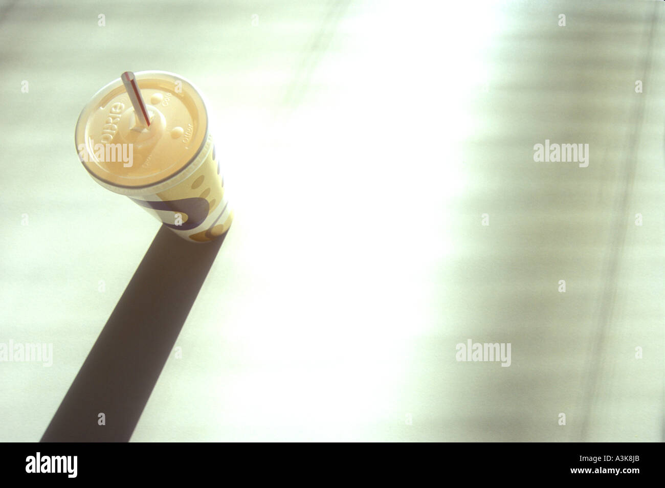 Disposable paper drink cup lid and straw Stock Photo Alamy