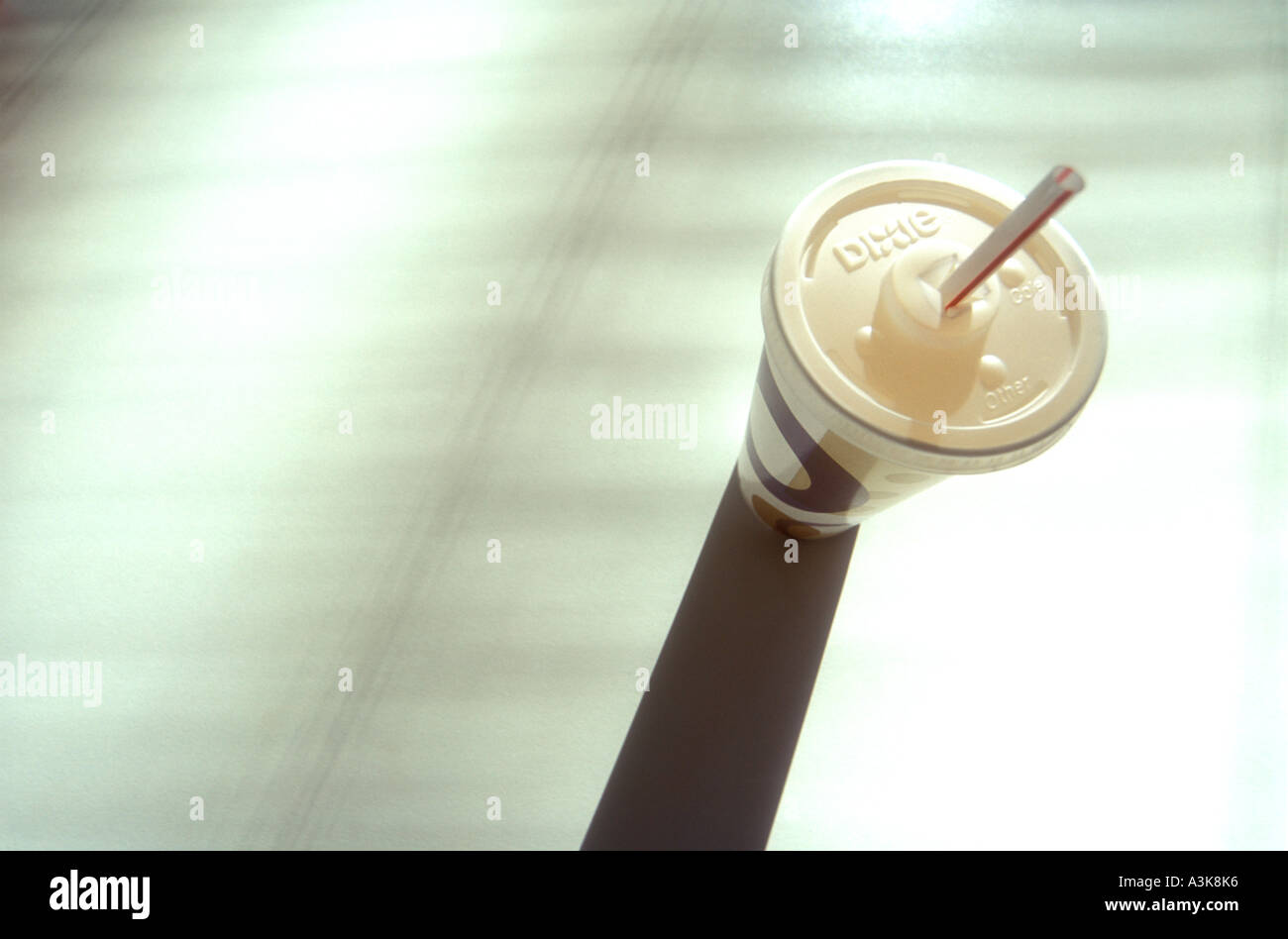 Disposable paper drink cup lid and straw Stock Photo Alamy