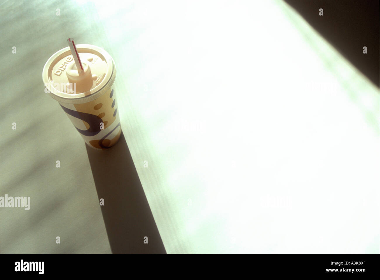 Disposable paper drink cup lid and straw Stock Photo Alamy