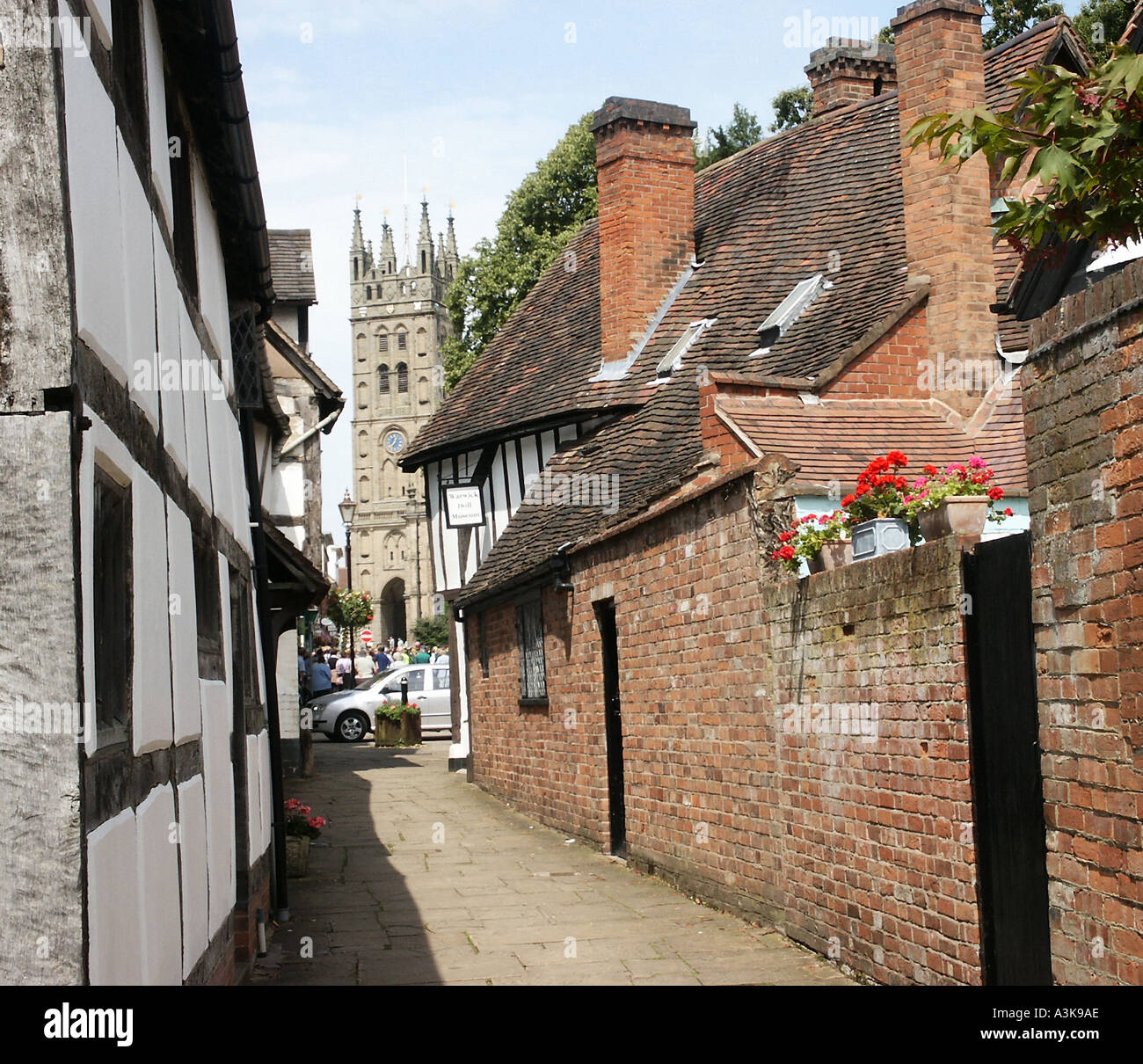Church Street and the Collegiate Church of St Mary Warwick Warwickshire