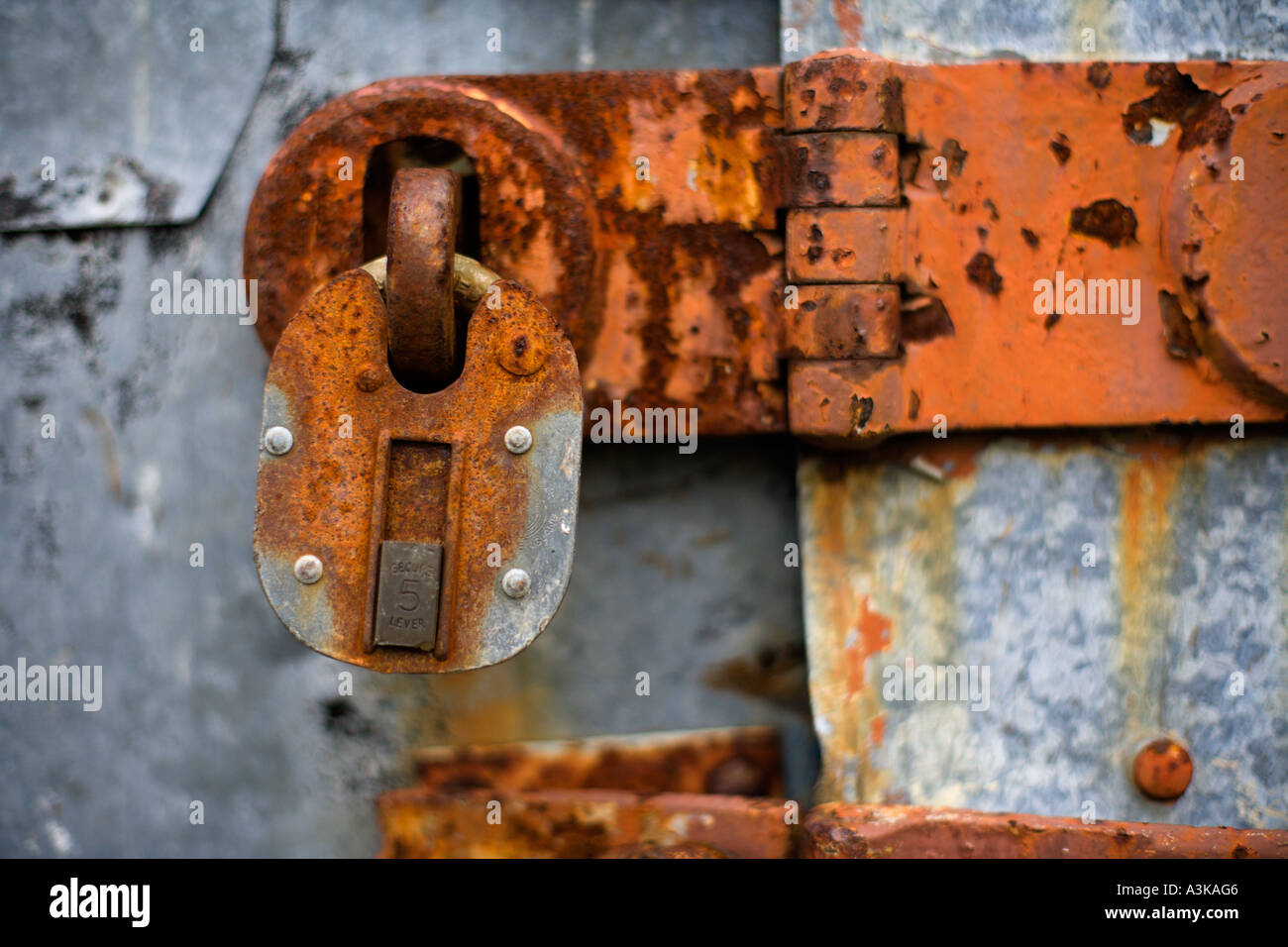 Rusty padlock Stock Photo