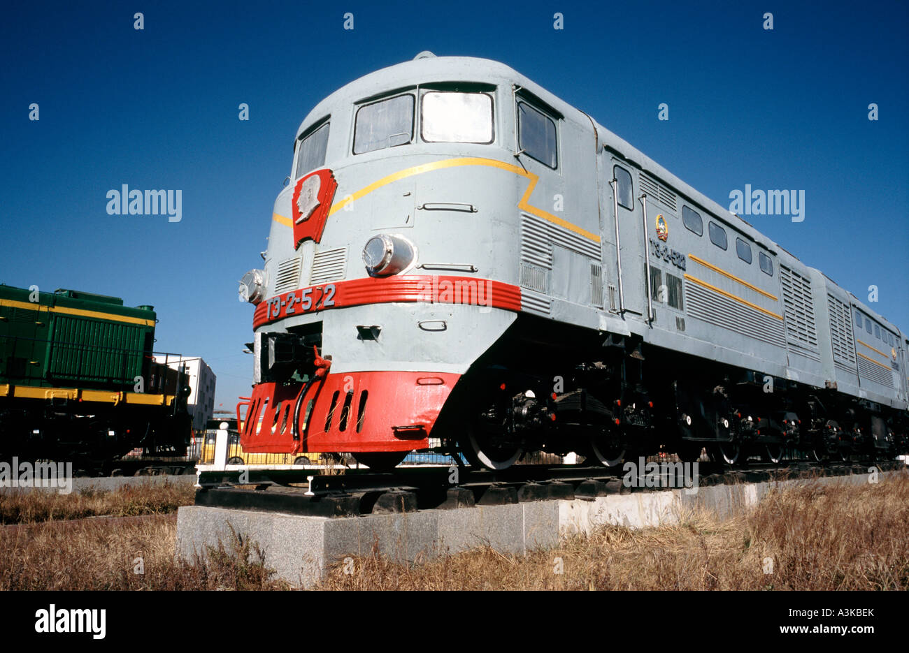 Oct 23, 2006 - Russian made engine at Ulaan-Bataar's National Transport Museum Stock Photo