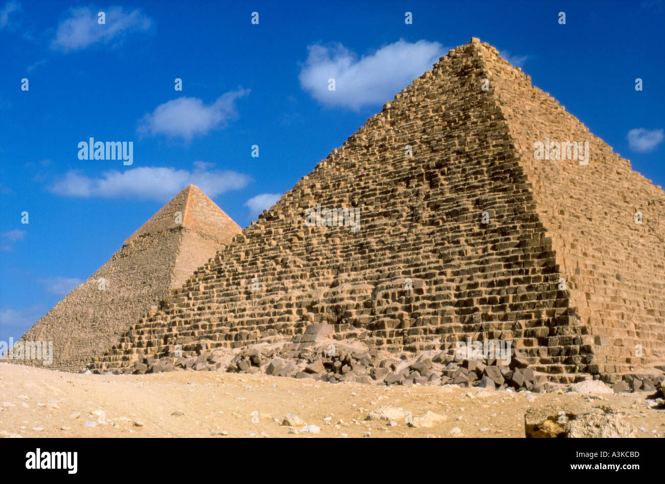 The pyramids at Giza Cairo Egypt Stock Photo - Alamy