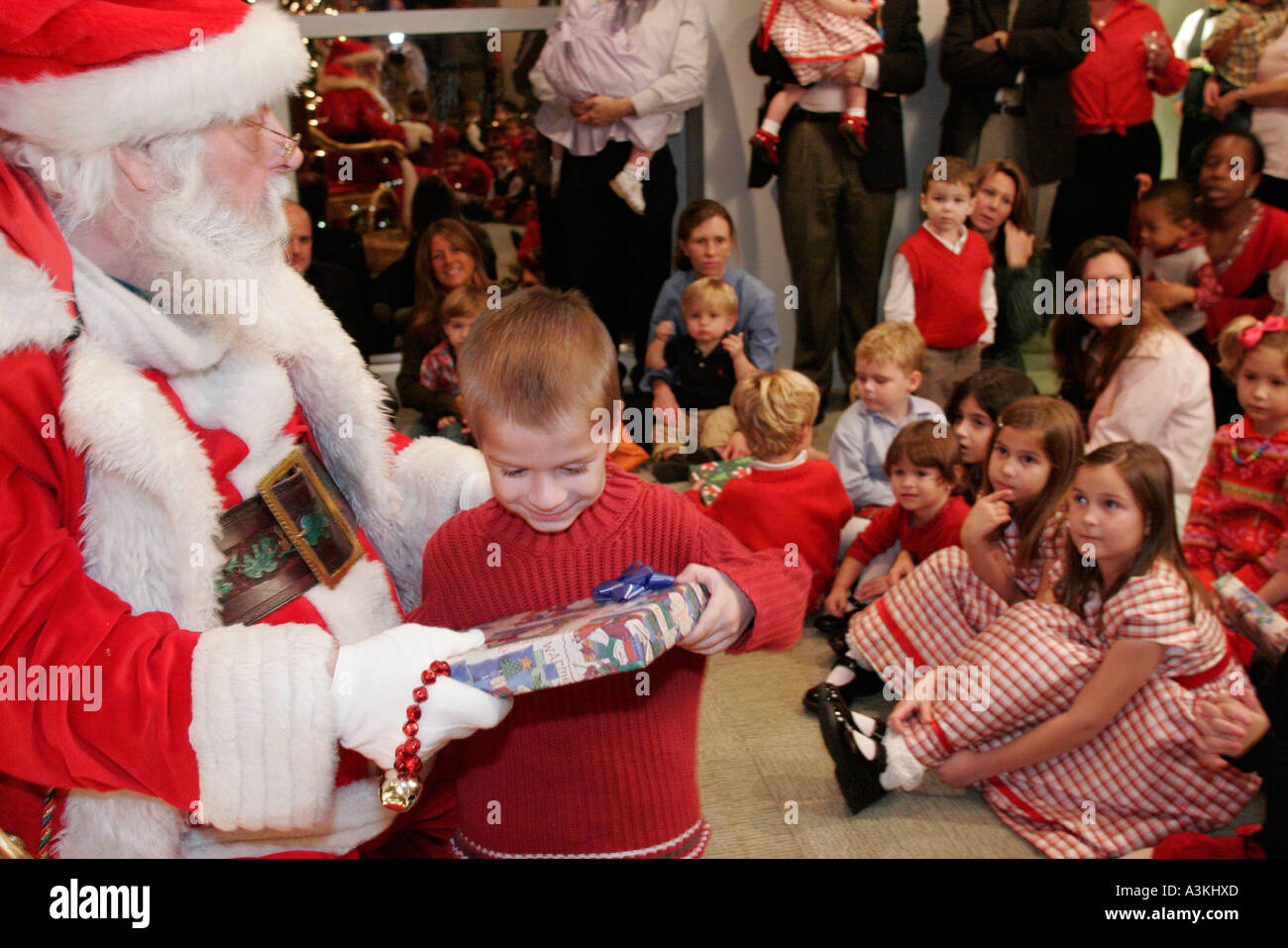 Miami Florida,office Christmas party,Santa Claus,child,children