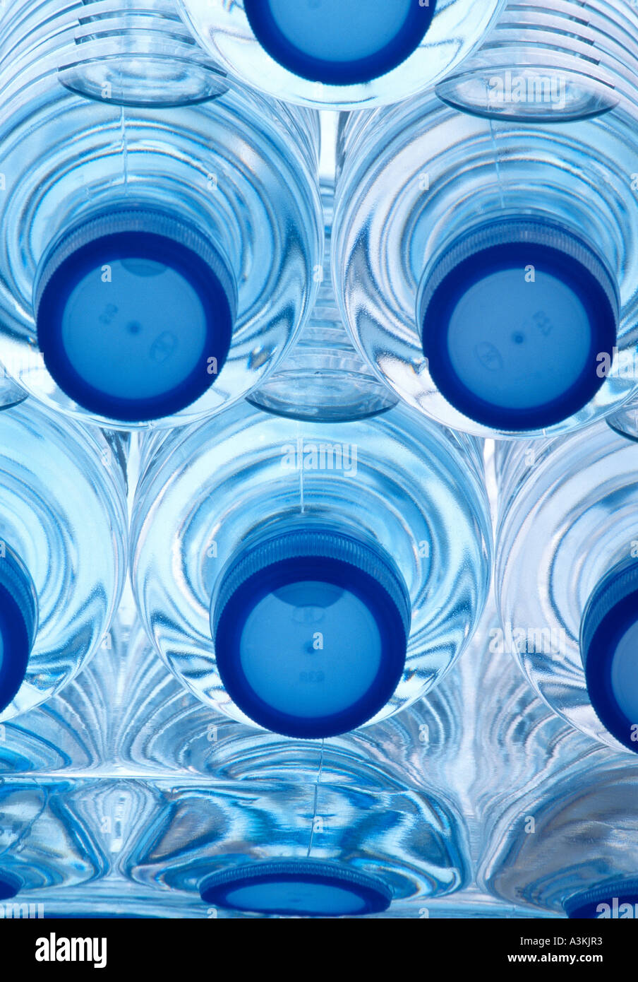 clear blue plastic water bottles Stock Photo Alamy