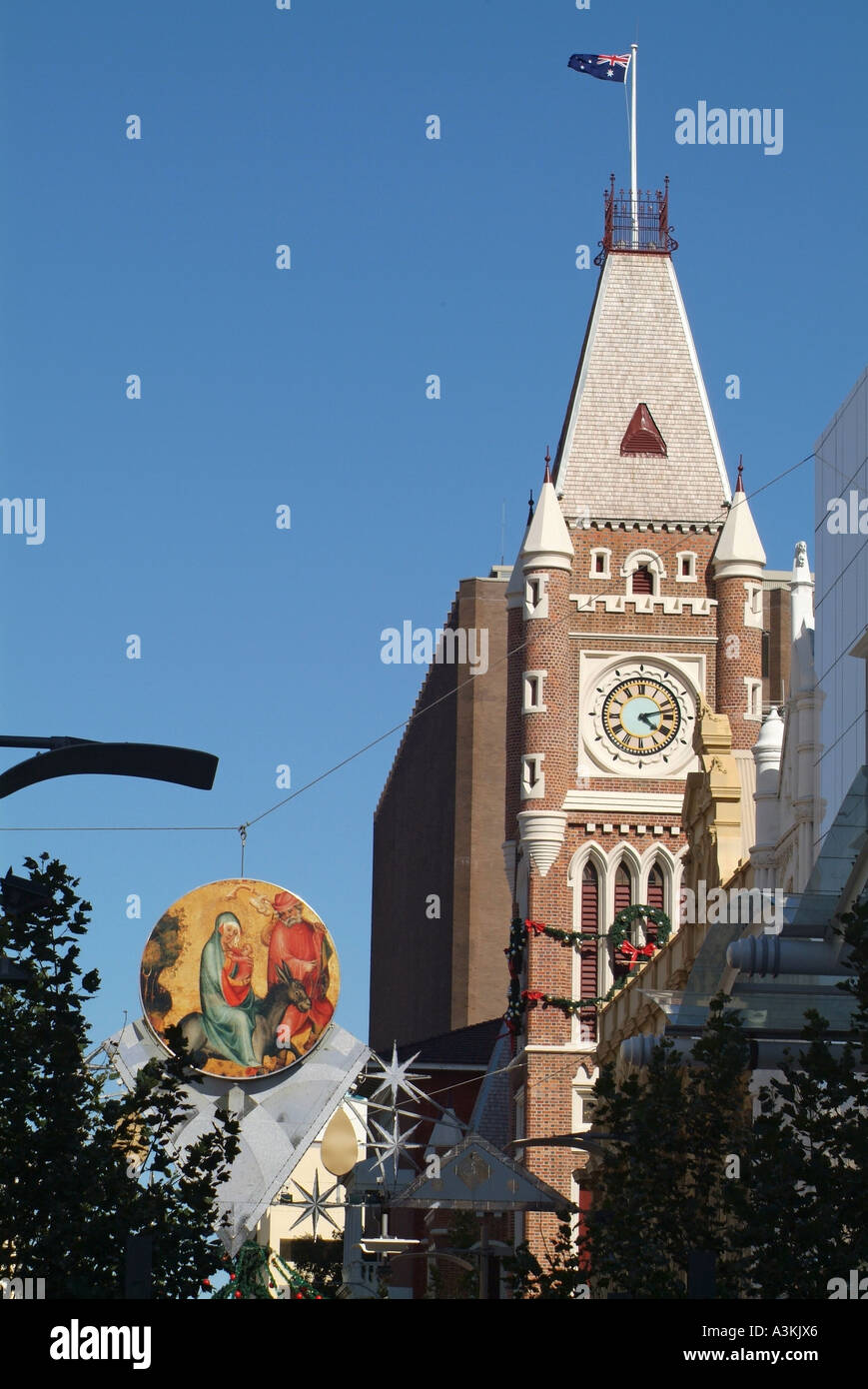 Church clock tower Perth Western Australia Stock Photo Alamy