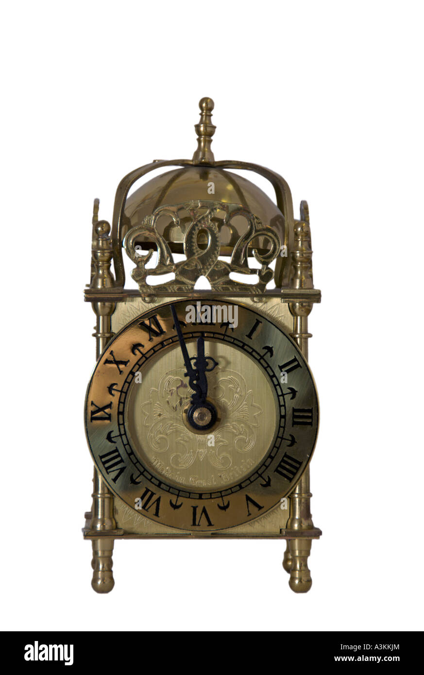 Ornate Antique Brass Clock Stock Photo Alamy