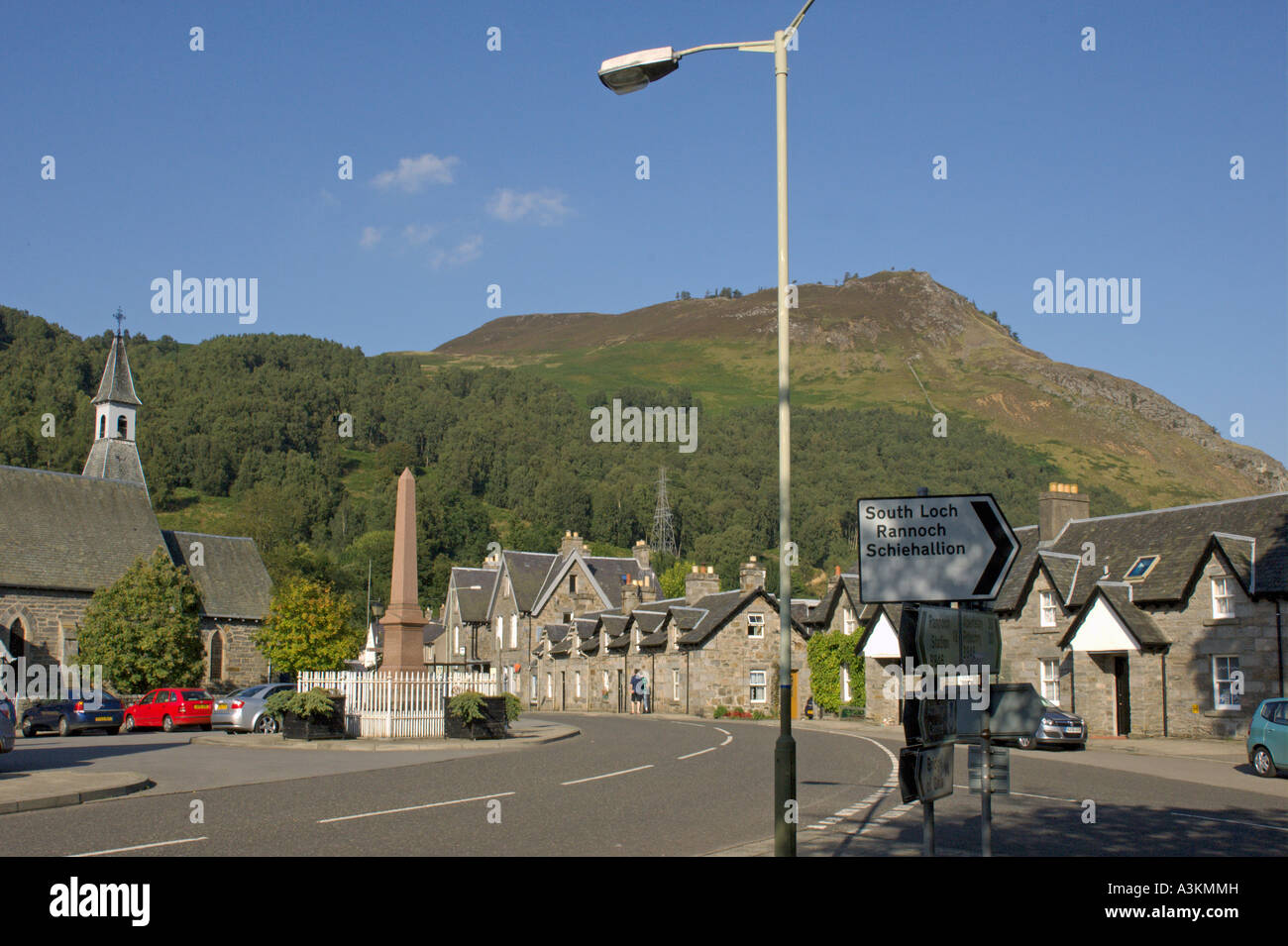 Village of Kinloch Rannoch Main Street looking north near Pitlochry