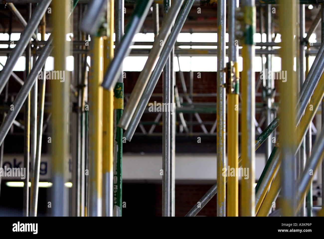 Scaffolding and scaffolding boards on a works site Stock Photo Alamy
