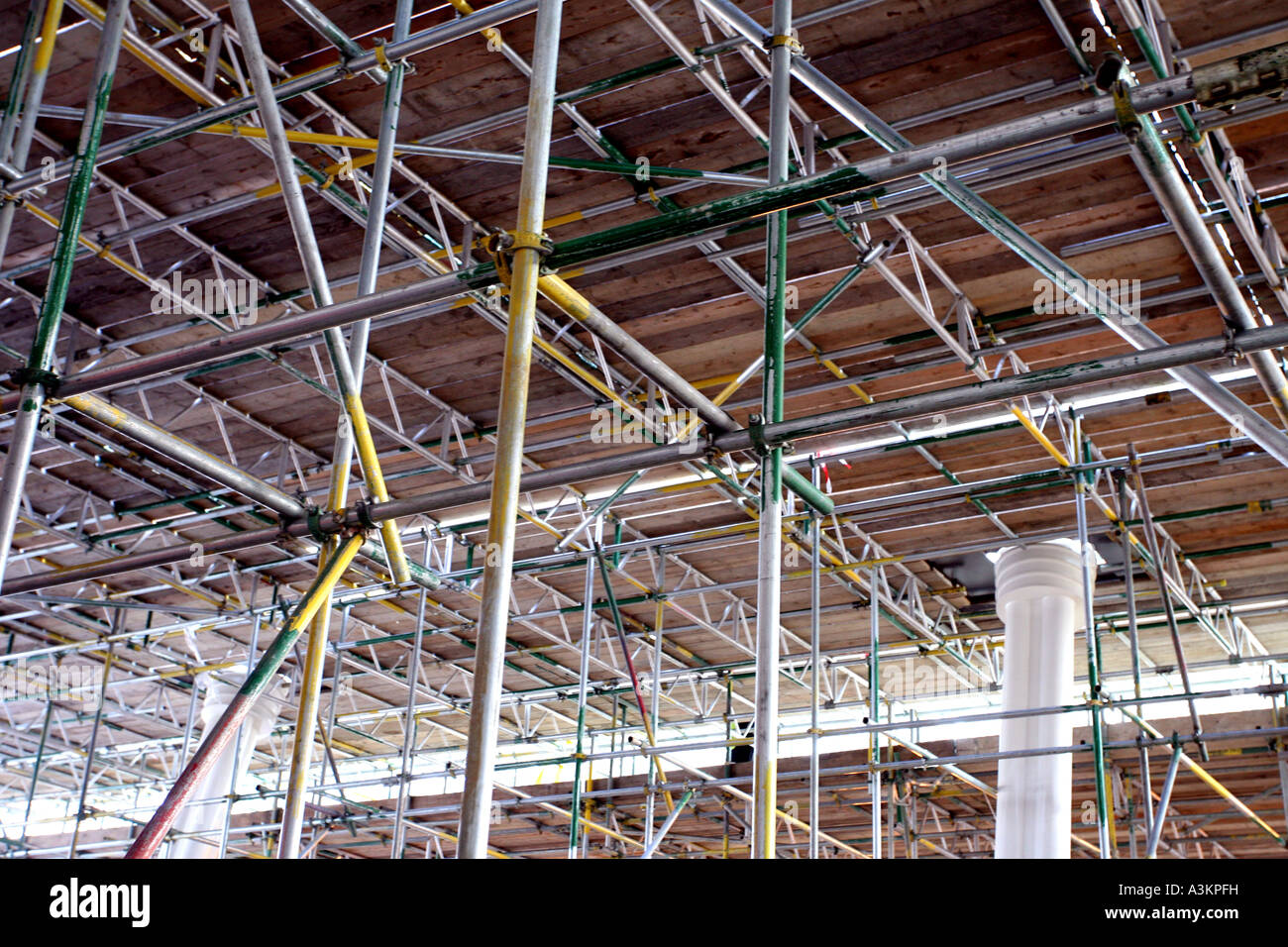 Scaffolding and scaffolding boards on a works site Stock Photo Alamy
