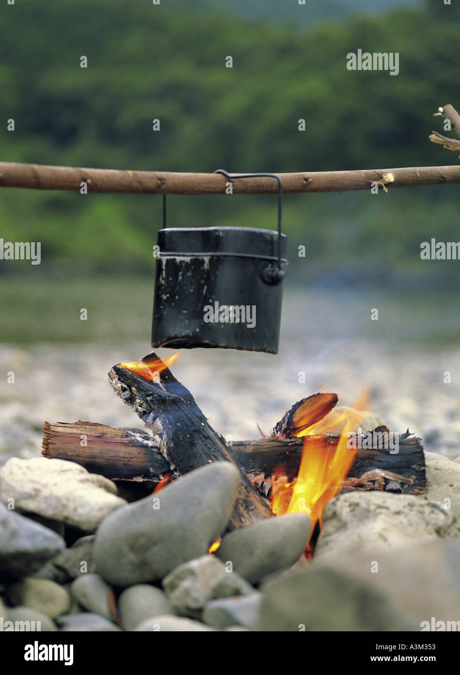 Camping by the river Japan Stock Photo - Alamy