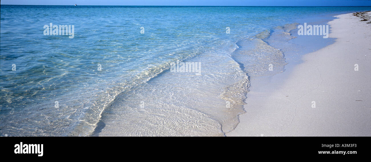 Crystal clear water along deserted beach Bahia Honda State Park Bahia Honda Key Florida Stock Photo
