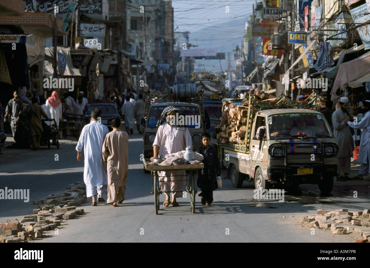 Mingora Bazaar, Swat State, Pakistan. Stock Photo