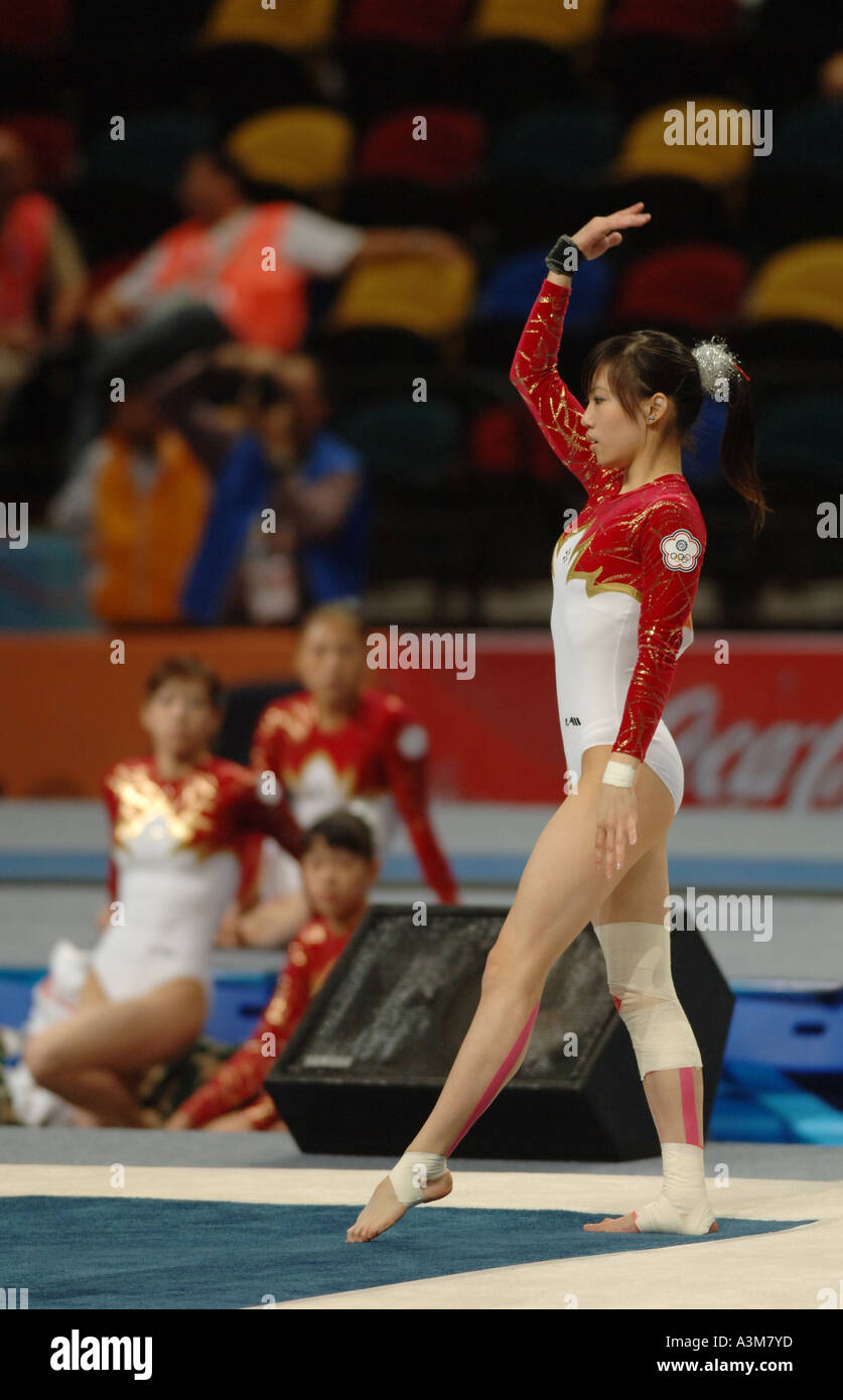 gymnastic competition, carpet floor Stock Photo Alamy