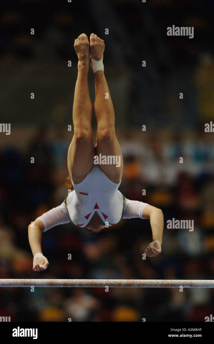 gymnastic competition, bars Stock Photo Alamy