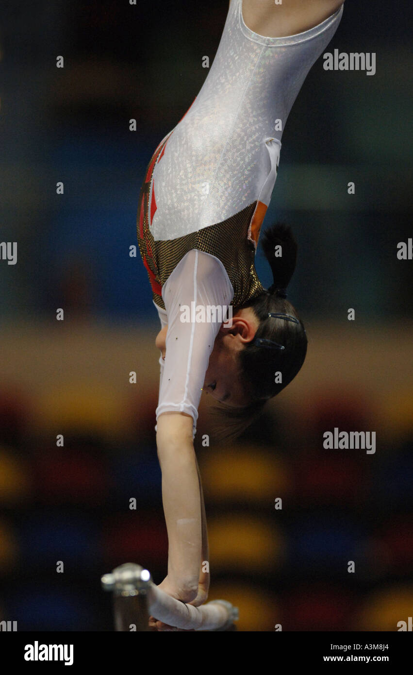 gymnastic competition, bars Stock Photo Alamy