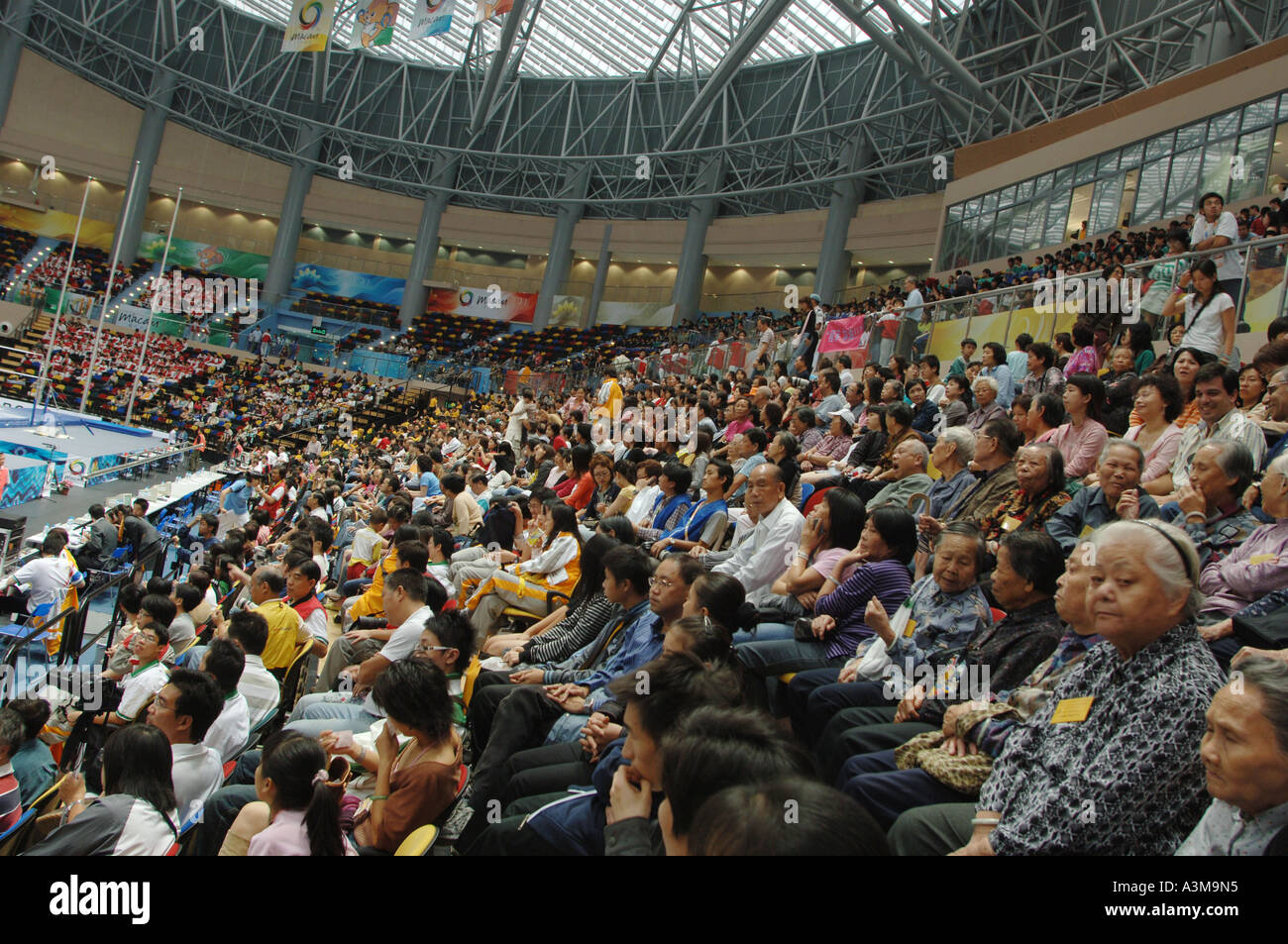 stadium crowded with chinese people Stock Photo
