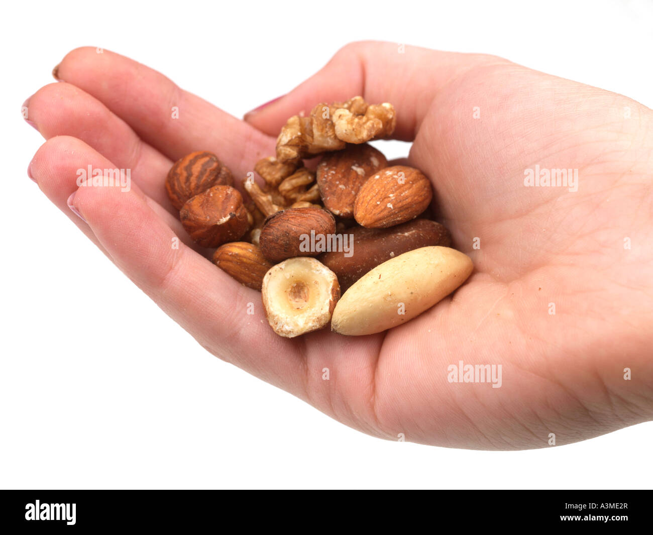Handful of Nuts Model Released Stock Photo Alamy