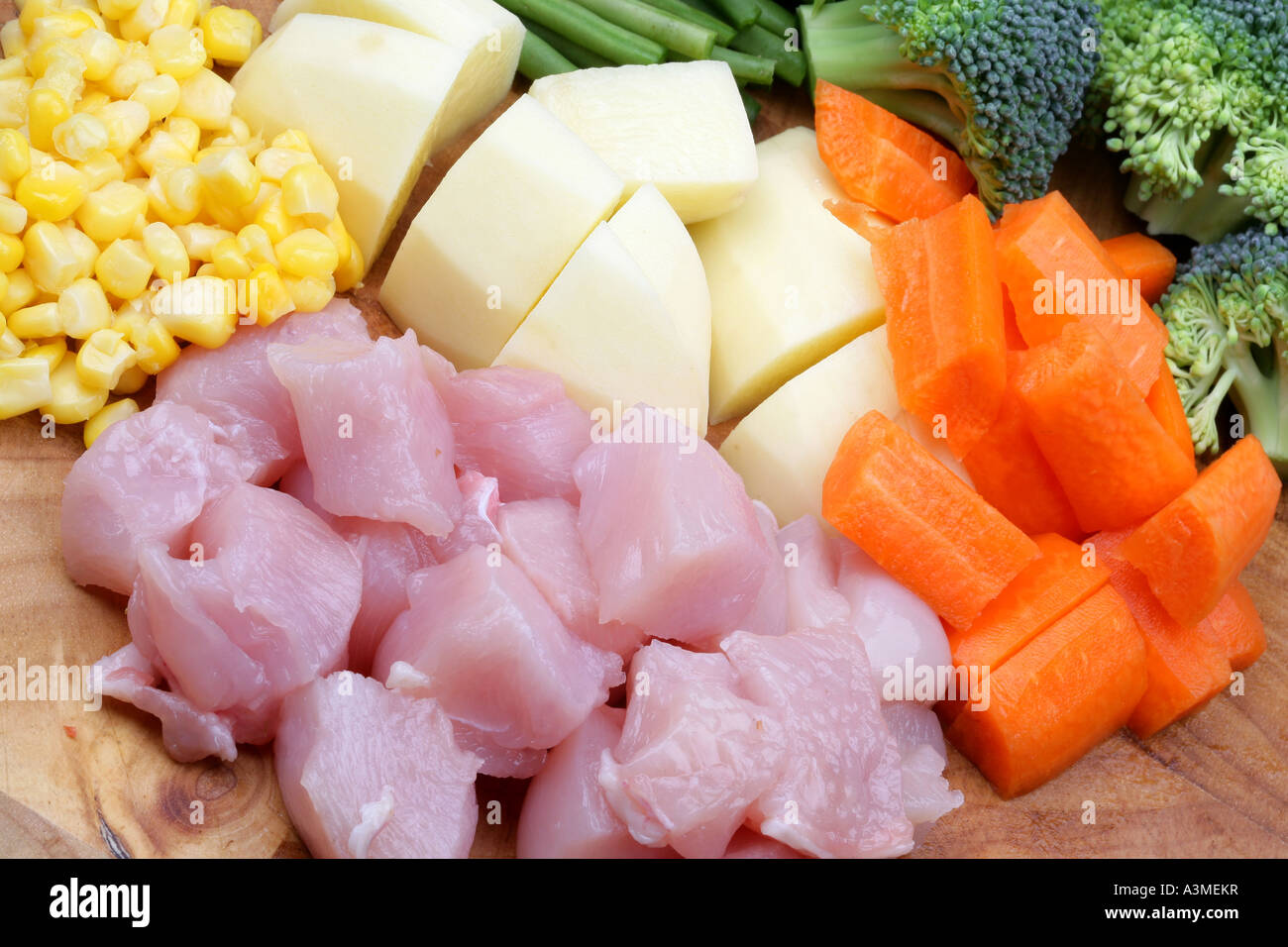 Chicken Stew Ingredients Stock Photo Alamy