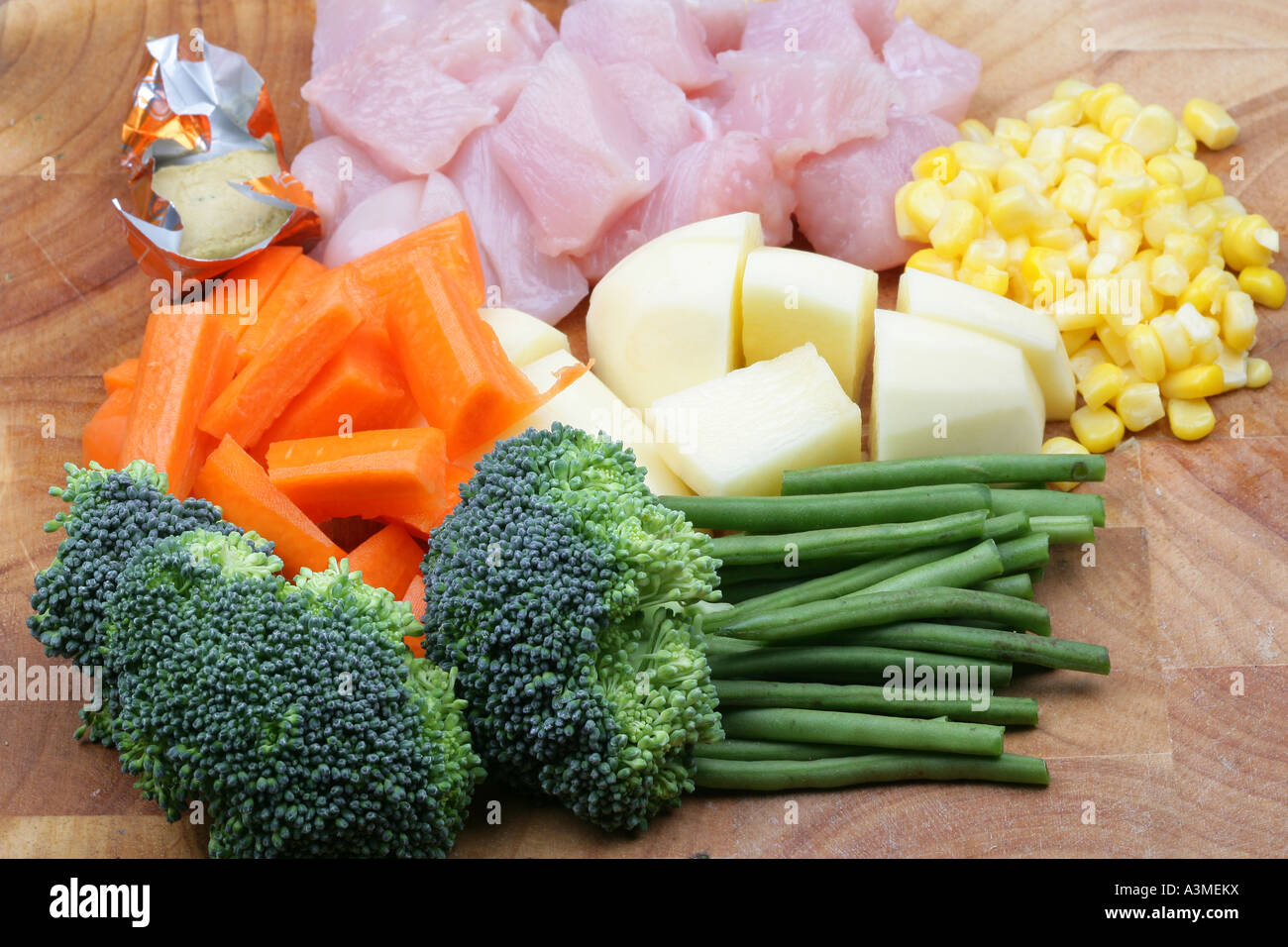 Chicken Stew Ingredients Stock Photo Alamy