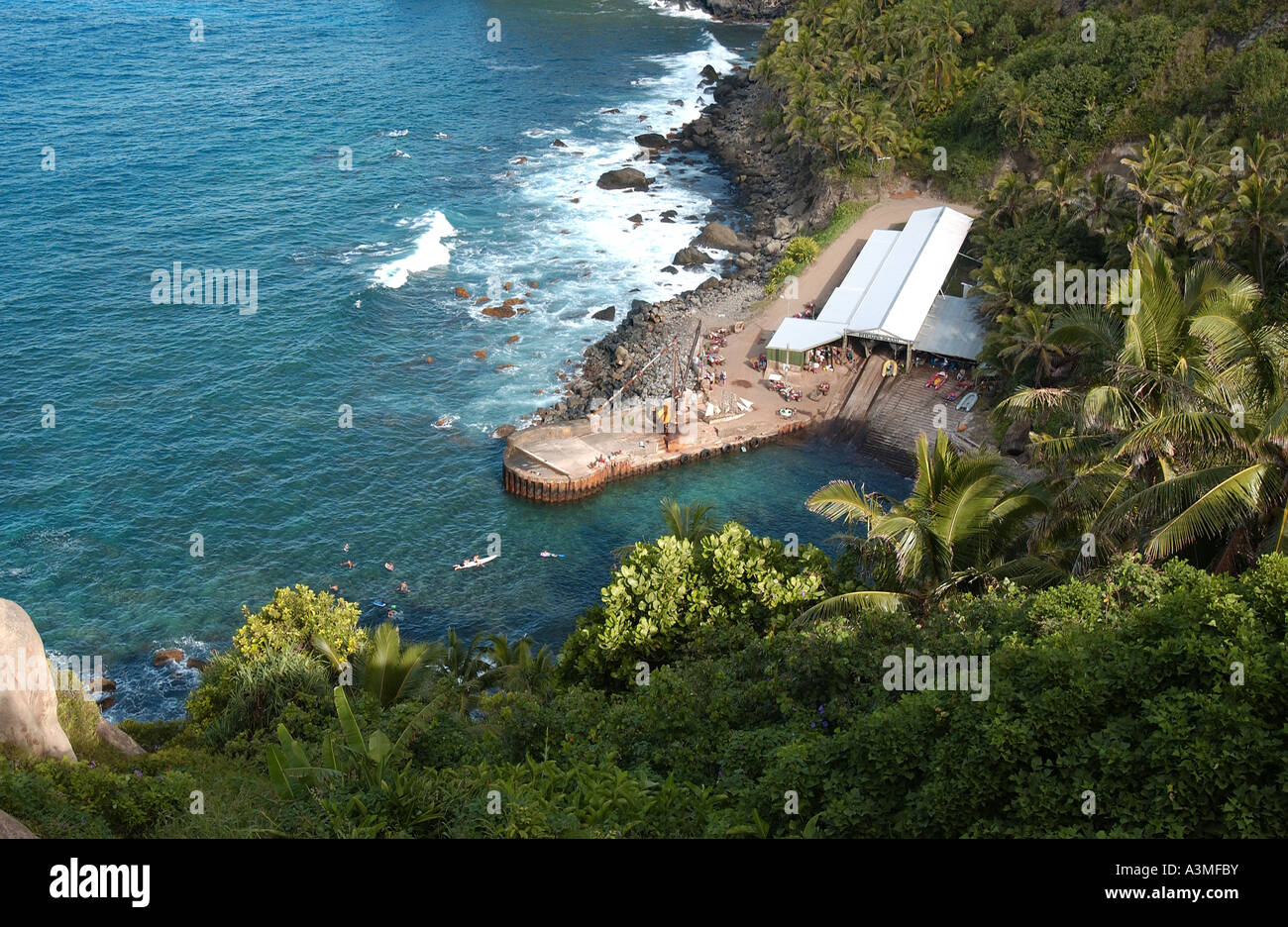 Bounty Bay. Pitcarn Island Stock Photo