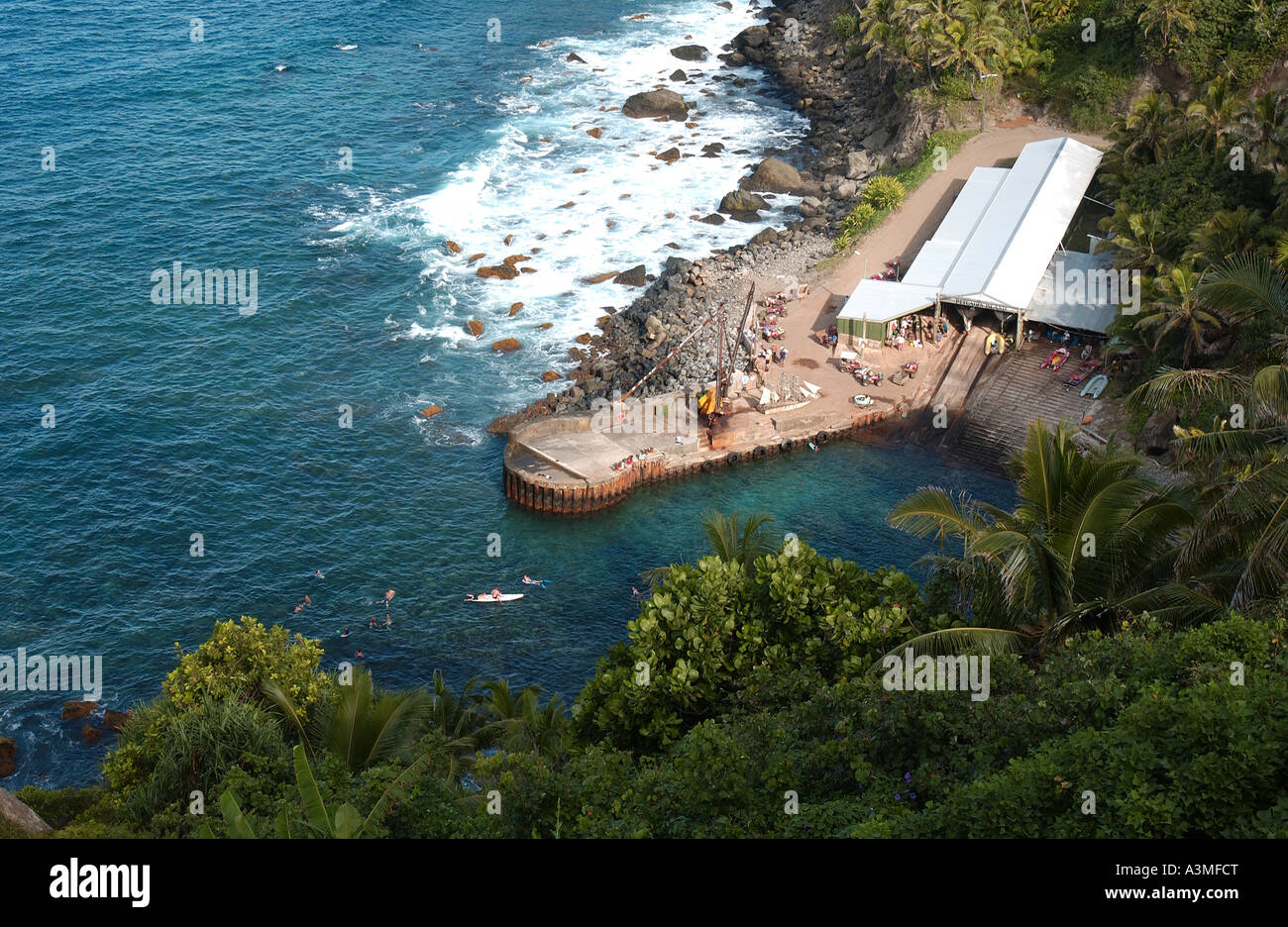 Bounty Bay. Pitcarn Island Stock Photo