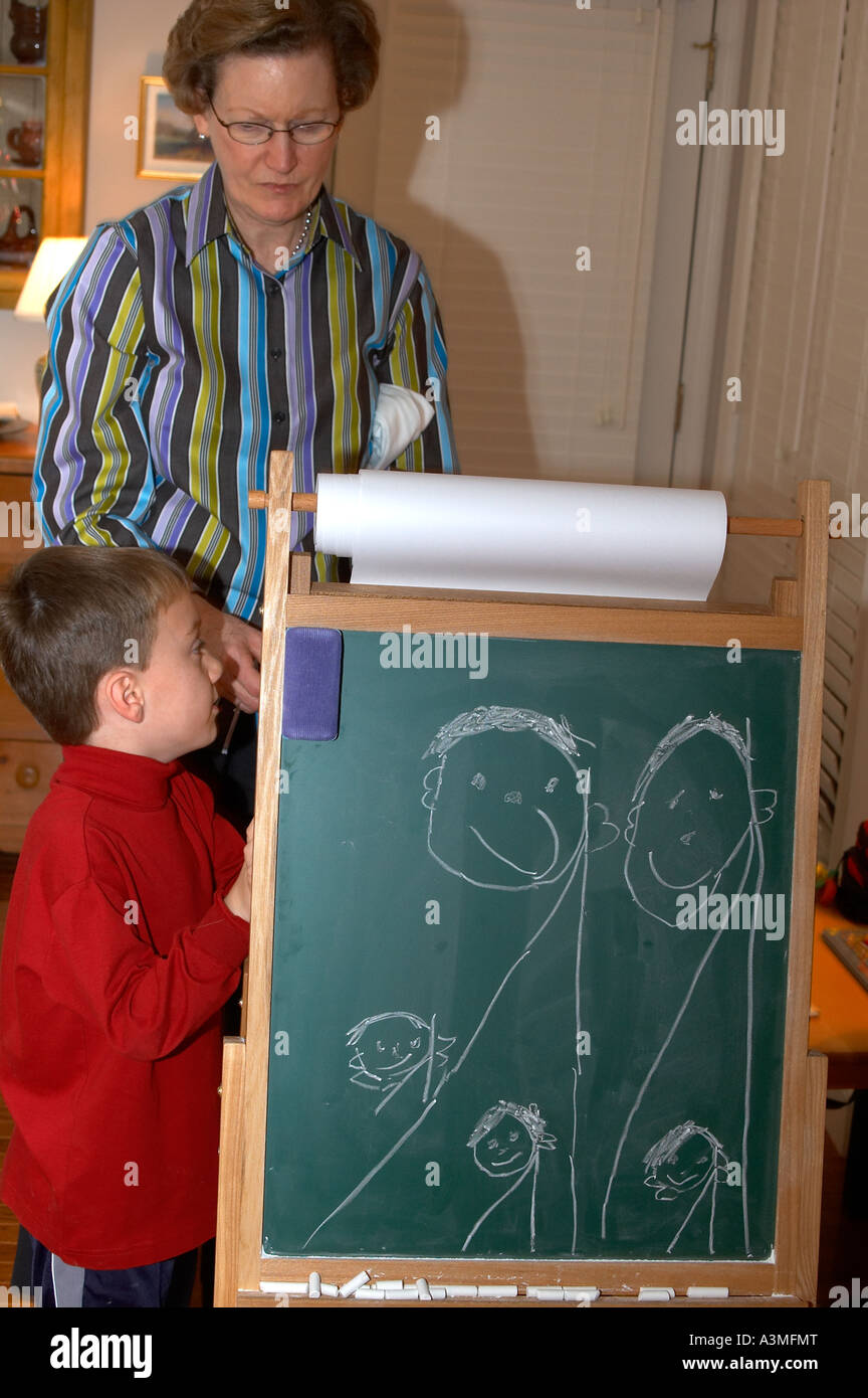 grandma grandmother 4 5 four five year old grandson play school