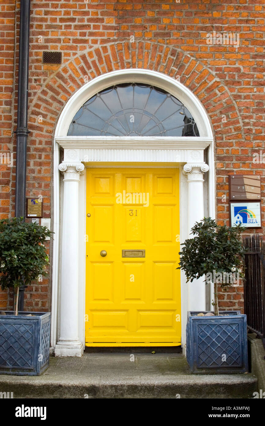 Yellow door in Ireland Dublin City Stock Photo Alamy