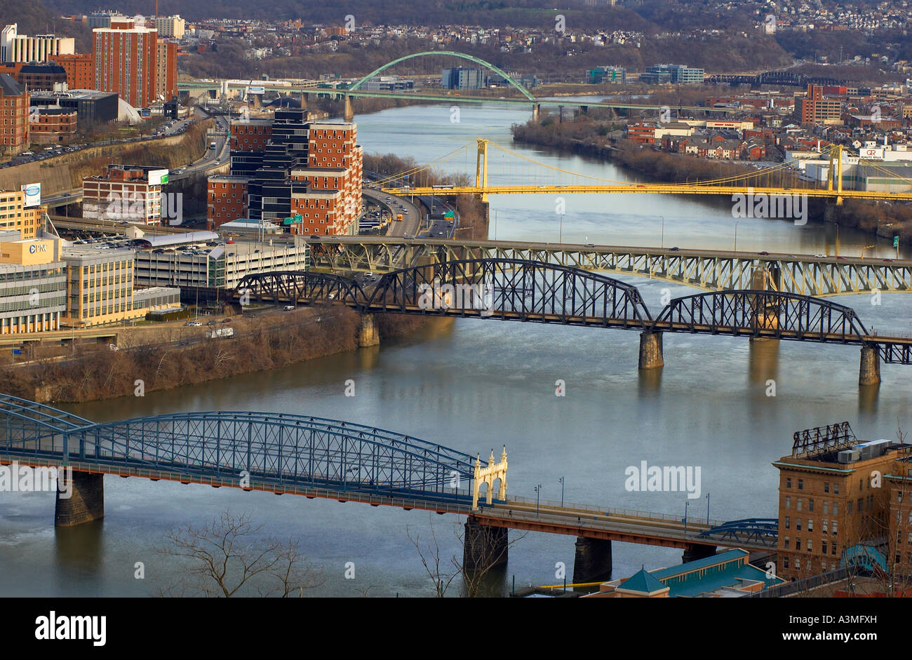 Steel bridges Pittsburgh PA Stock Photo - Alamy