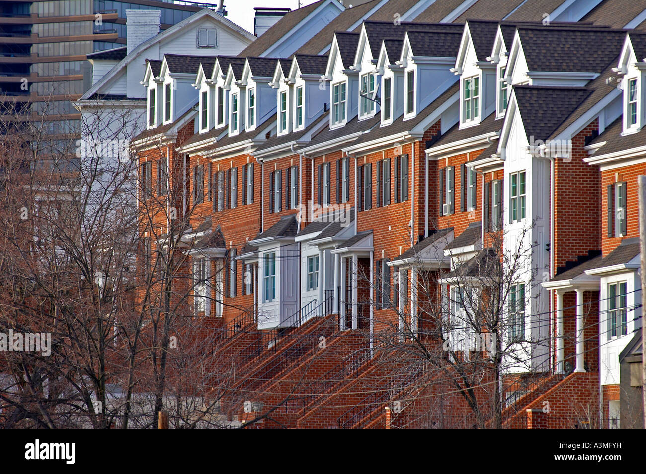 row houses atop Mount Washington Pittsburgh PA Stock Photo Alamy