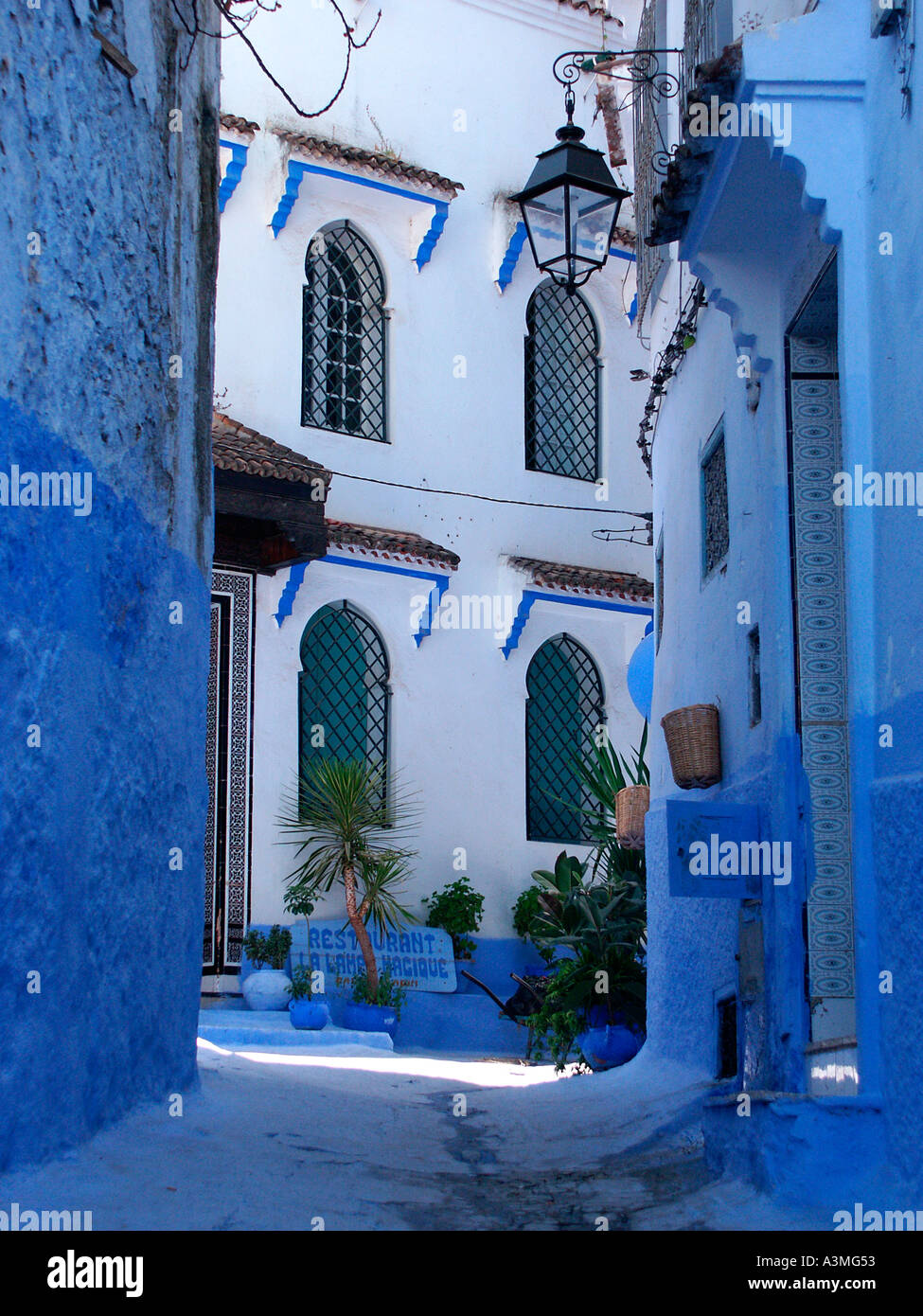 Narrow Street in Chefchaouen Xauen Chaouen Morocco Maroc Marruecos