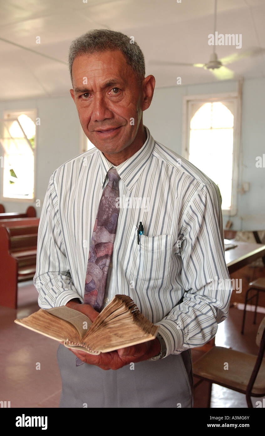 Tom Chriatian with Bounty Bible Stock Photo
