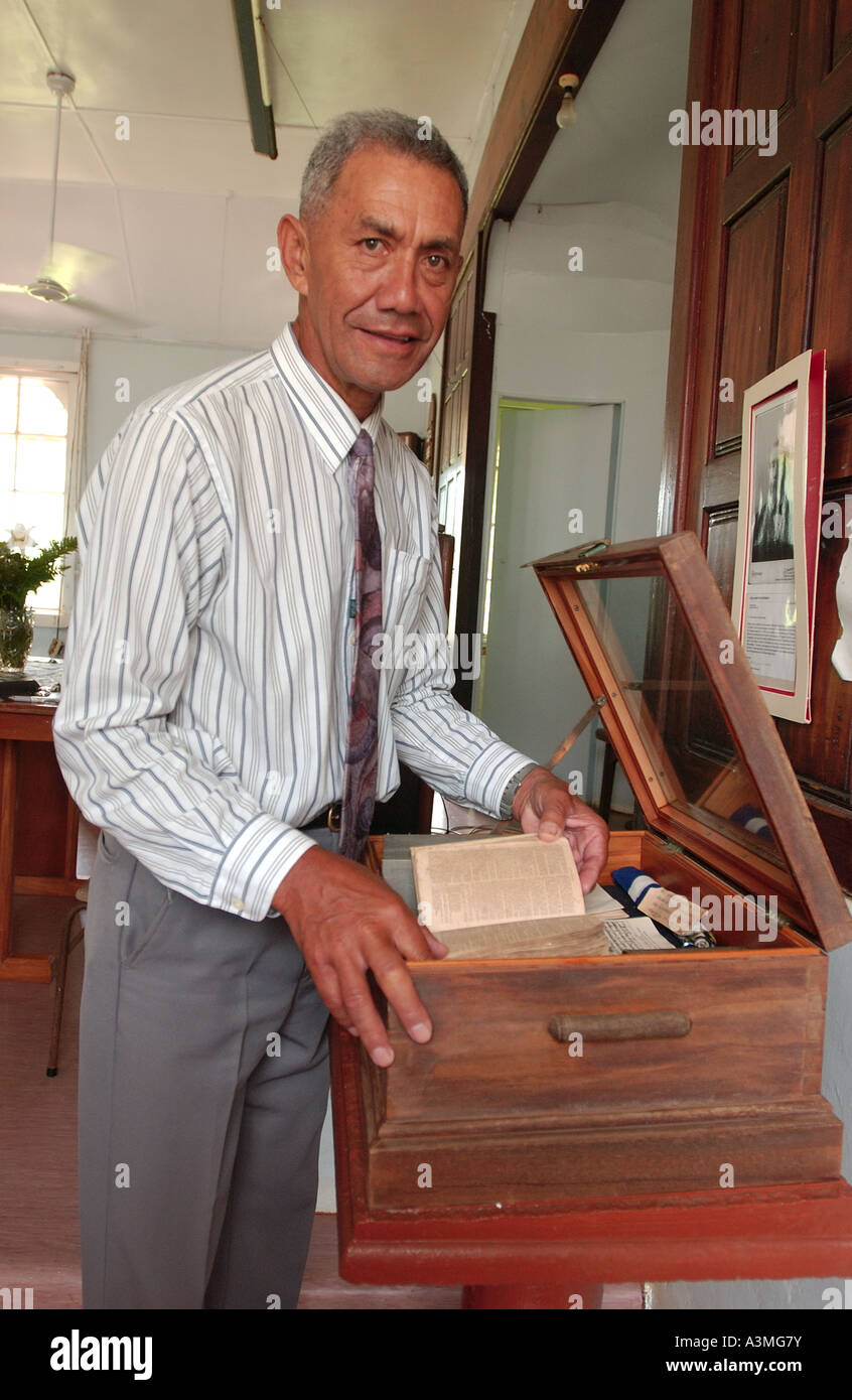 Tom Christan with Bounty Bible Stock Photo