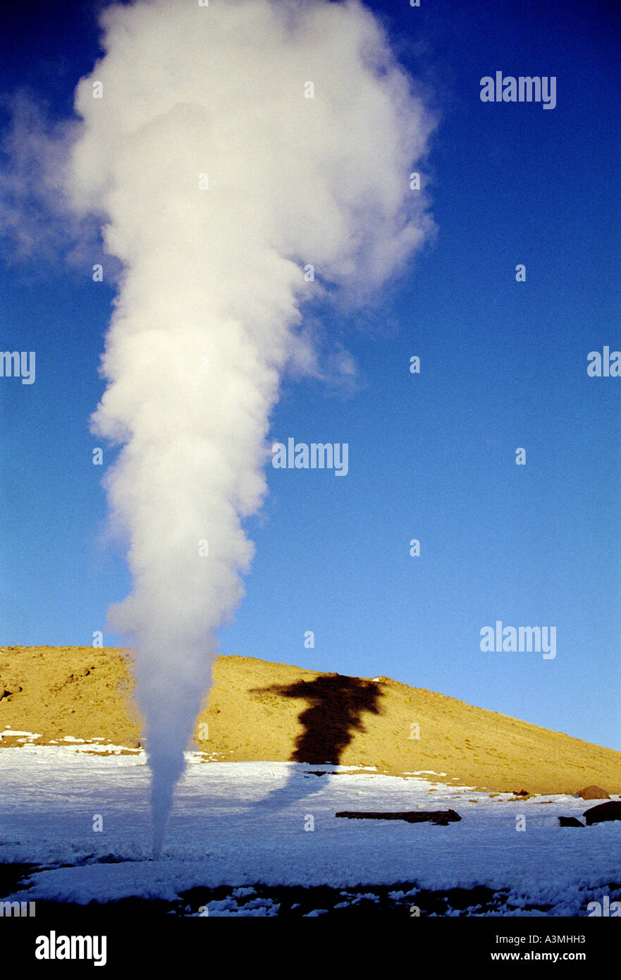 Geyser on Bolivian Volcano at Sunrise Stock Photo - Alamy