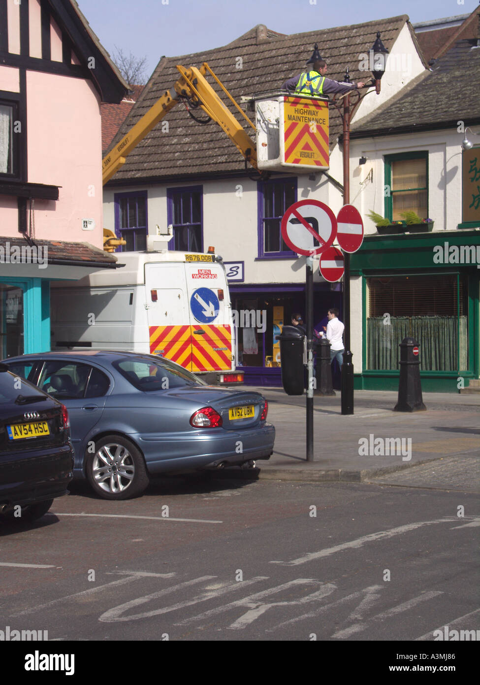 Street furniture maintenance Ipswich Suffolk England Stock Photo Alamy