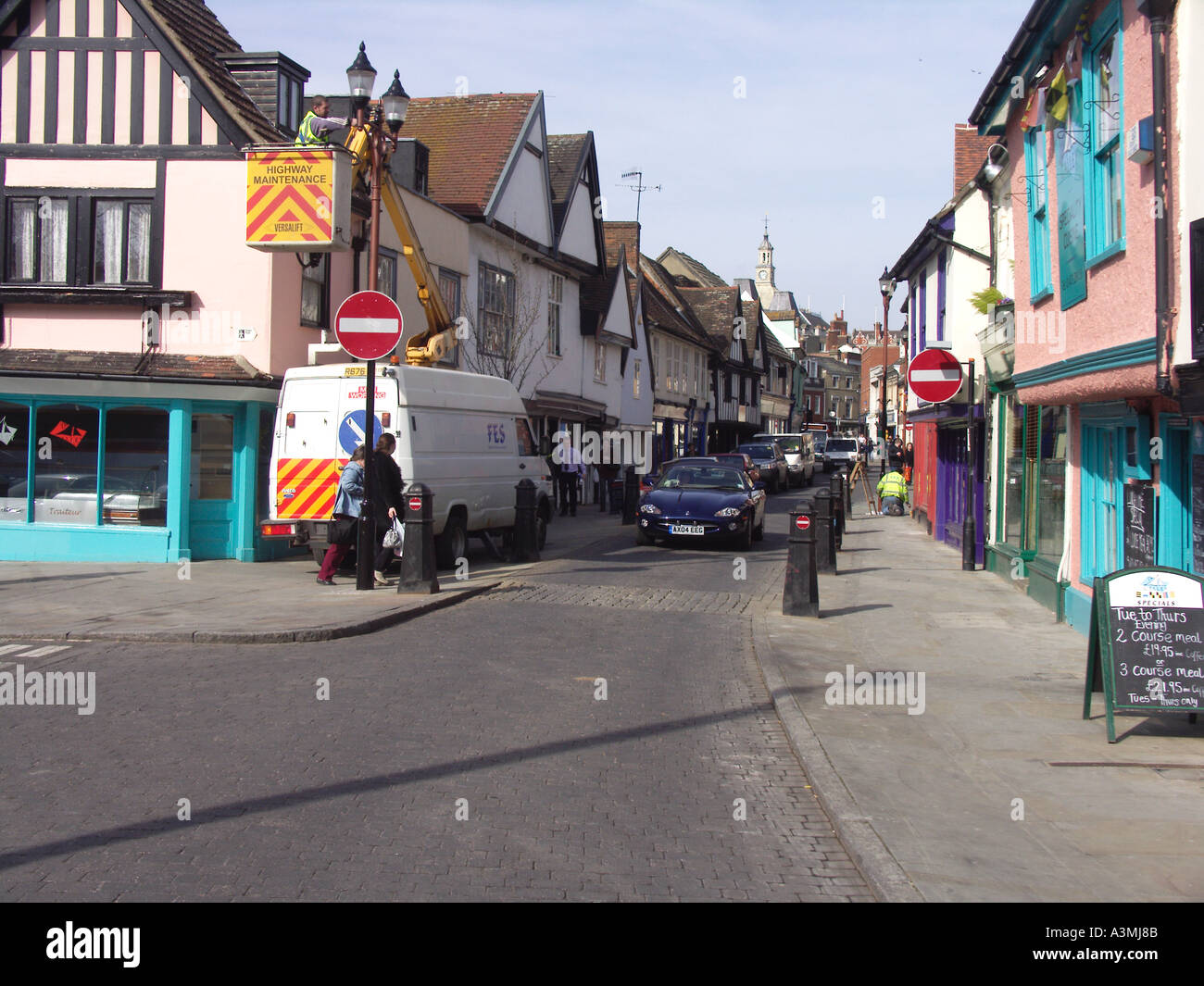 Street furniture maintenance Ipswich Suffolk England Stock Photo Alamy