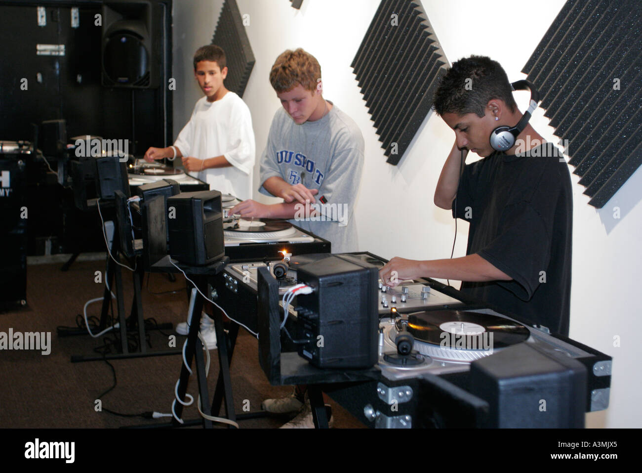 Miami Beach Florida,Scratch DJ Academy,music production,records,mixing,blending,turntable,FL060112155 Stock Photo