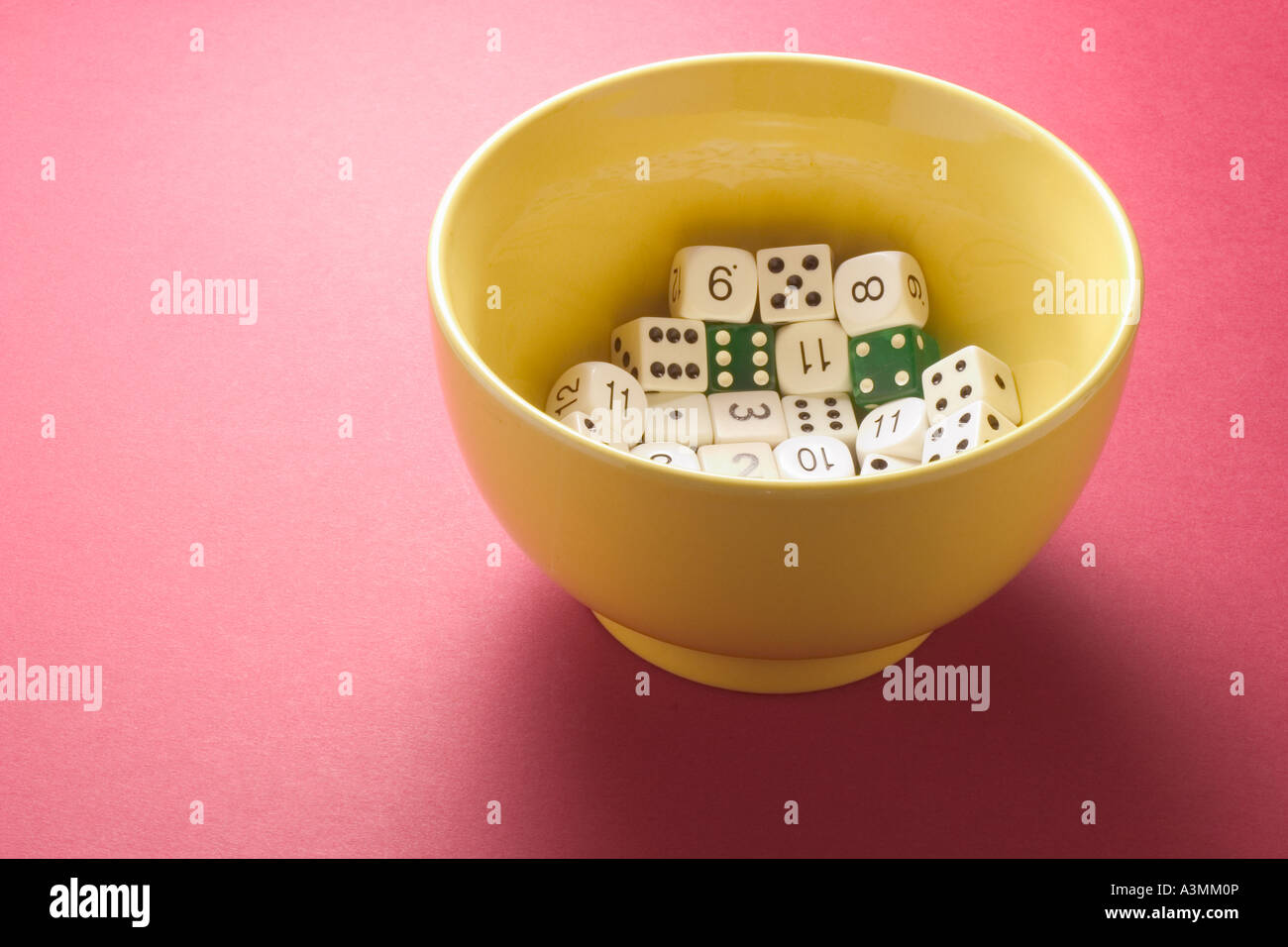 Soup Bowl with Dice Stock Photo Alamy