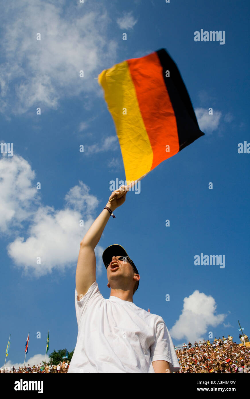 fan and flag flying Stock Photo Alamy