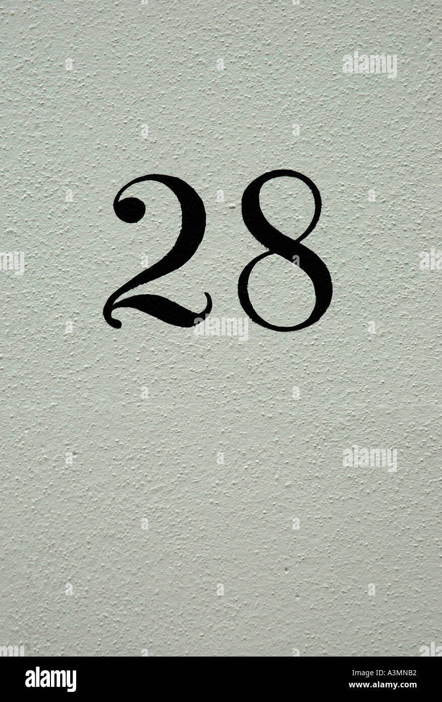 Number 28 Stock Photo