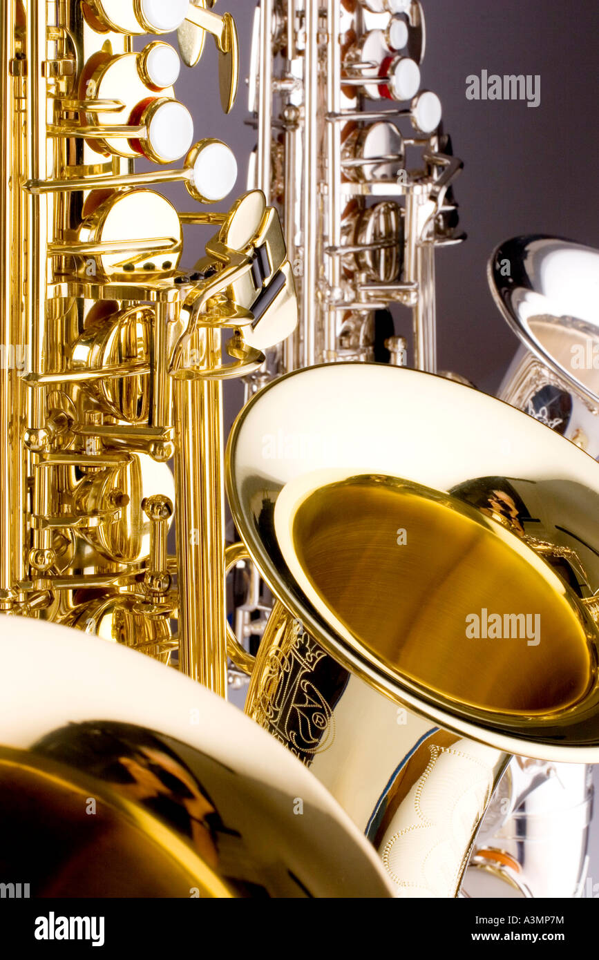 saxophone, saxophones Stock Photo
