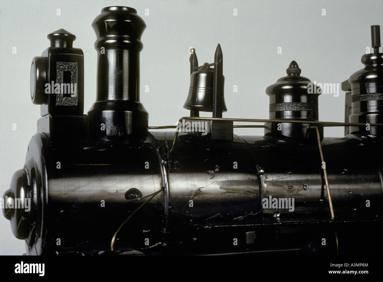 scale model RR RAILROAD locomotive steam engine carved from solid piece ...