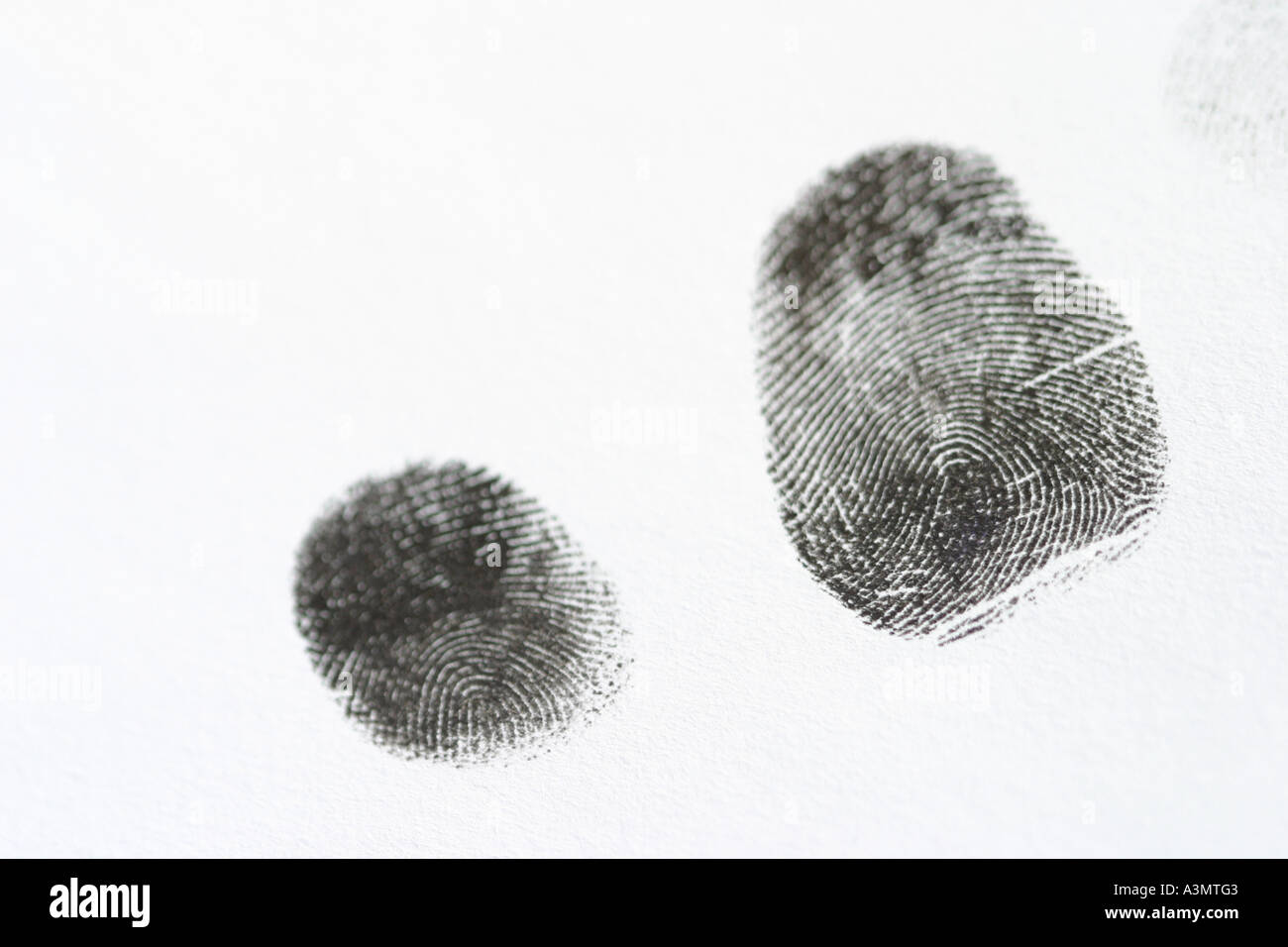 Finger print fingerprint identity evidence black ink on white paper