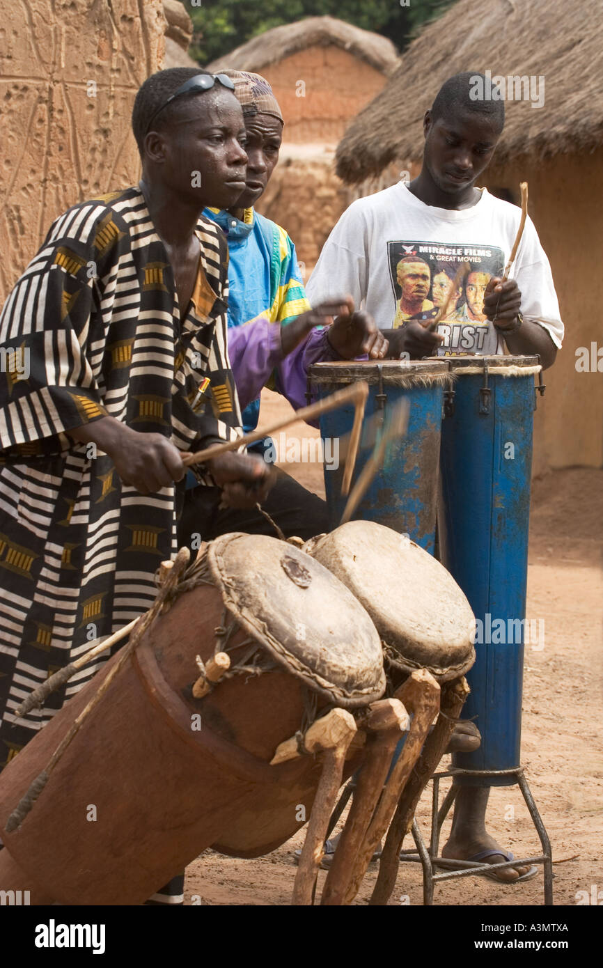 Talking Drums of West Africa, Mognori Village, Northern Ghana Stock