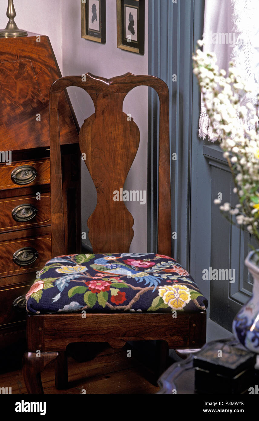 early american hand craft crafted needlepoint slip seat chair cover