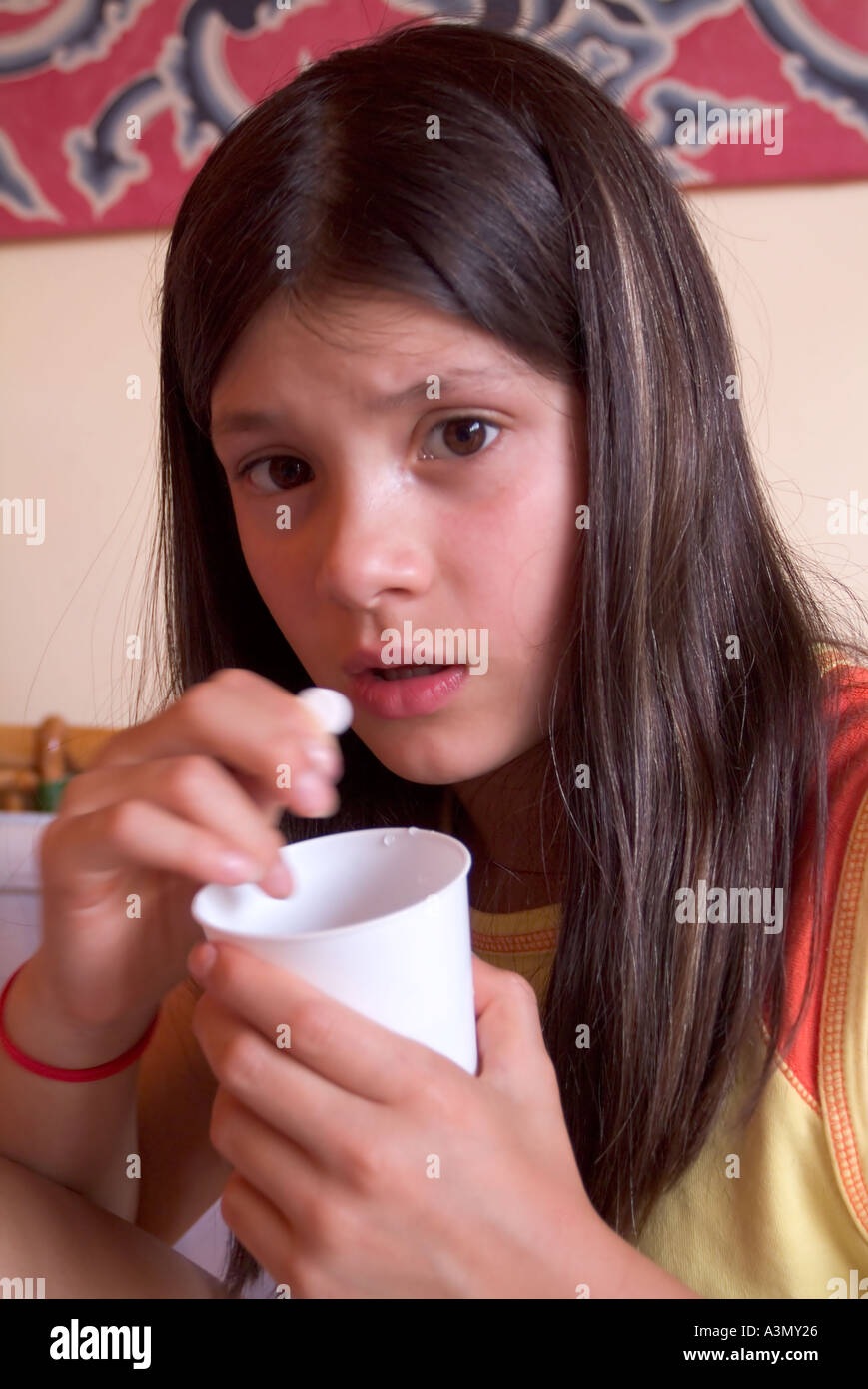 Child taking paracetamol Stock Photo Alamy